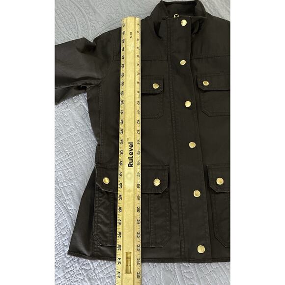 J. Crew Relaxed Boyfriend Field Jacket Womens XS Olive Snap Zip Utility Military - Picture 9 of 10